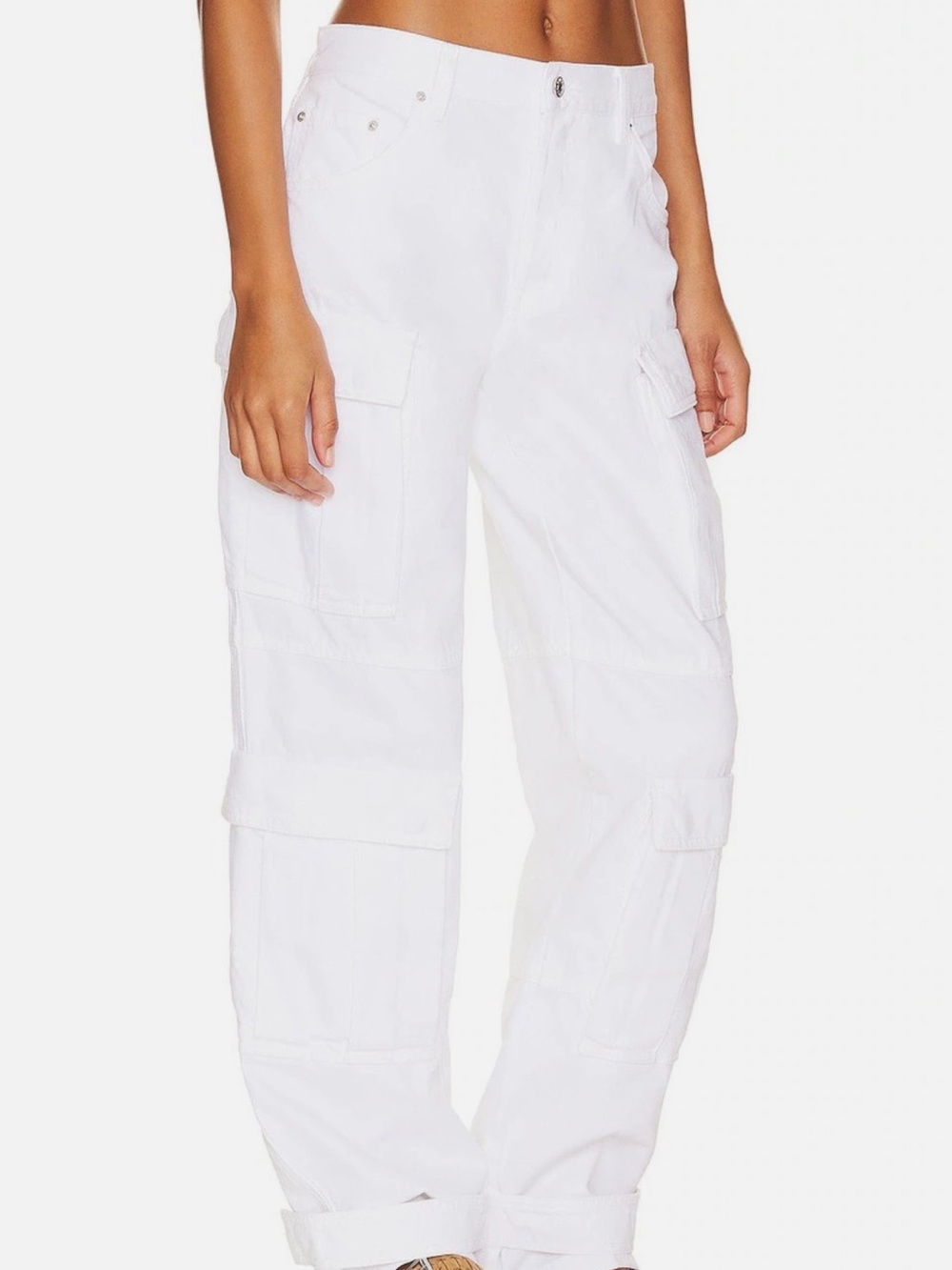 GRLFRND White Wide-Leg Cargo Pants - Picture 2 of 6